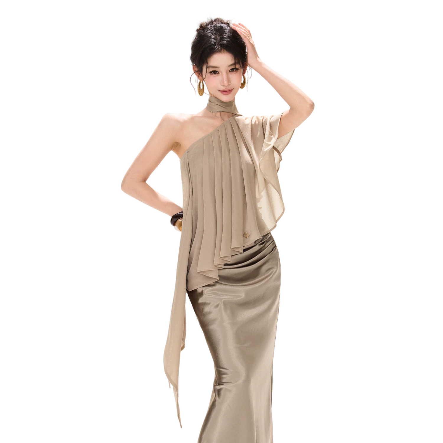 Elegant Loose Chiffon Halter Neck Top