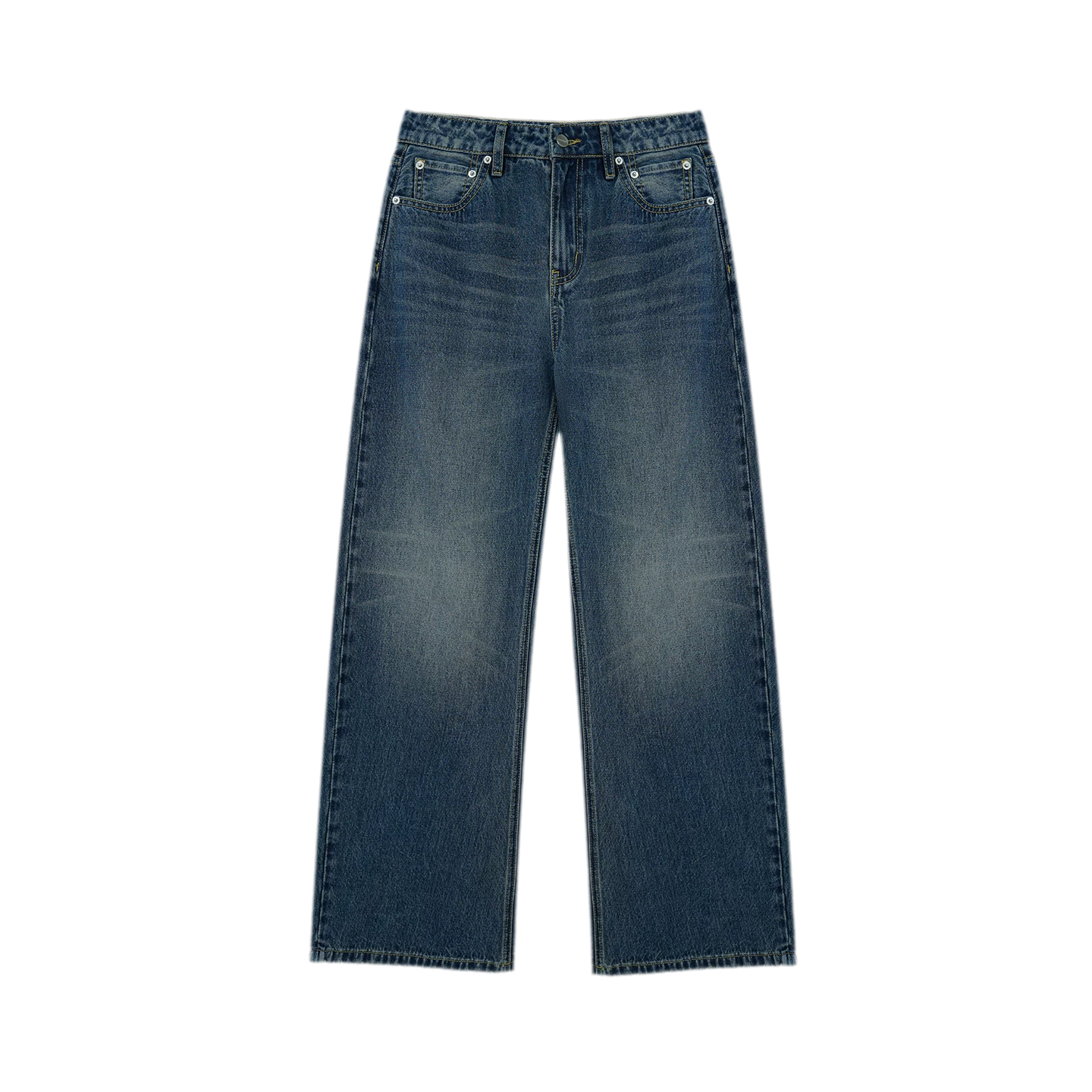 Vintage Wash Wide-Leg Jeans