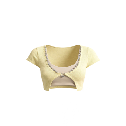 24ANS x UWA Faux Layered Chain Trim Tee