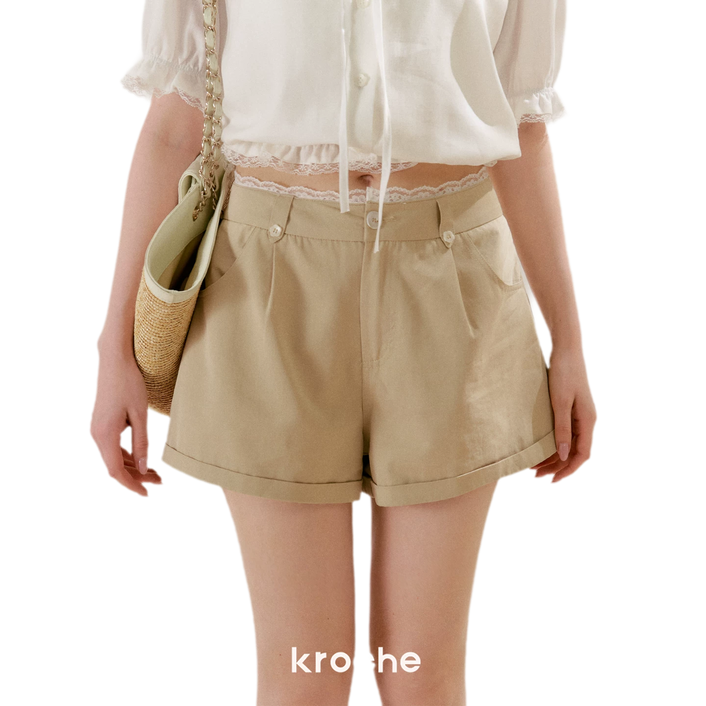 Modal Cotton Lace Trim A-Line Shorts