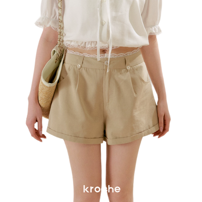 Modal Cotton Lace Trim A-Line Shorts