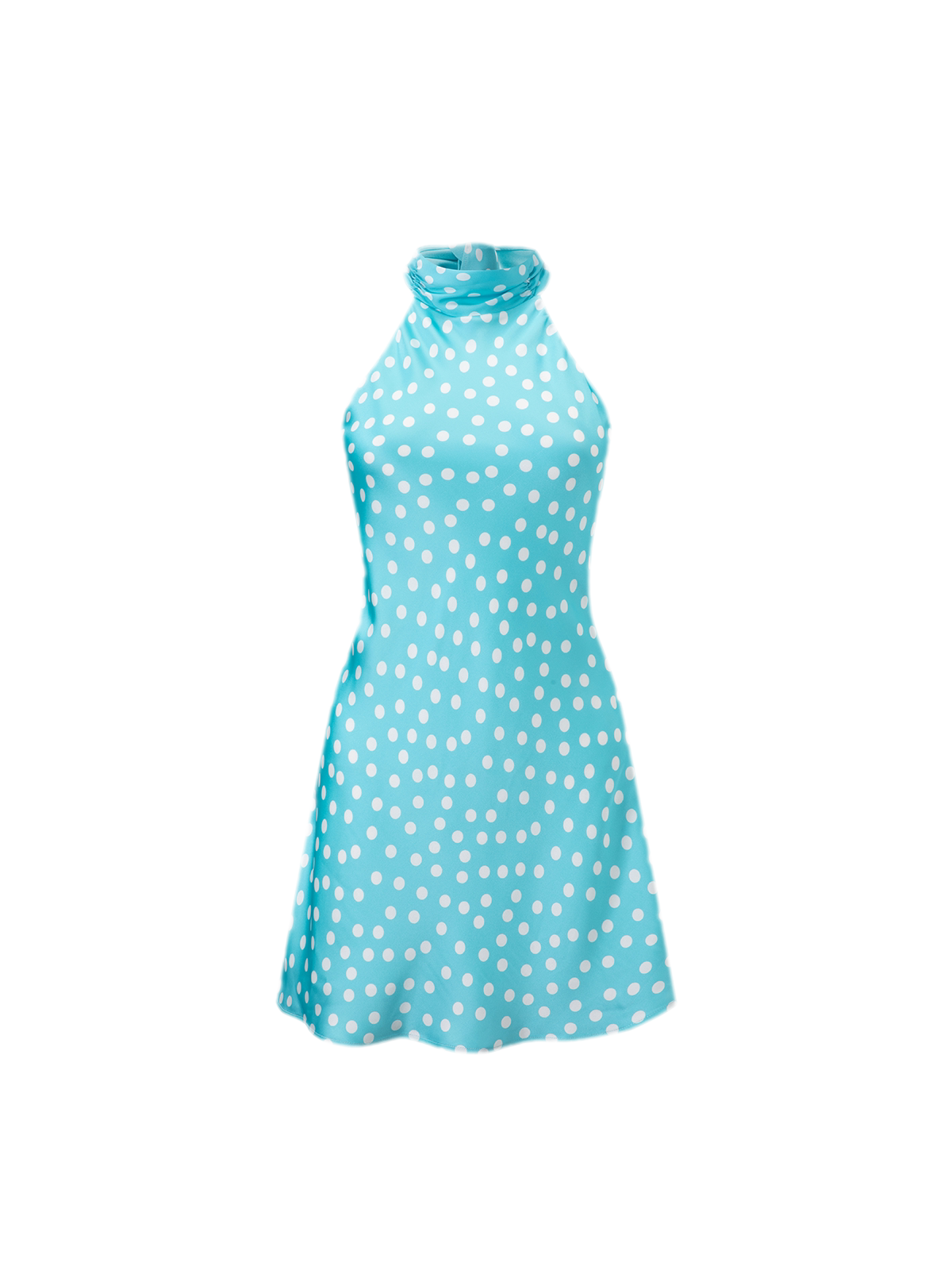 Glossy Polka Dot Halter Dress