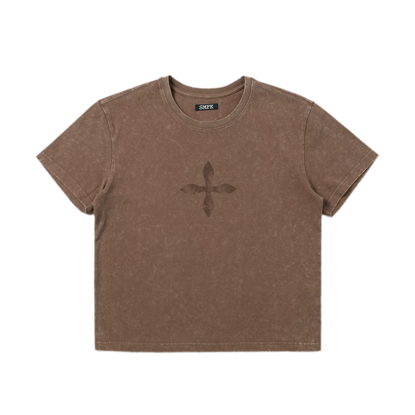 Vintage Washed Cross Embroidered Tee