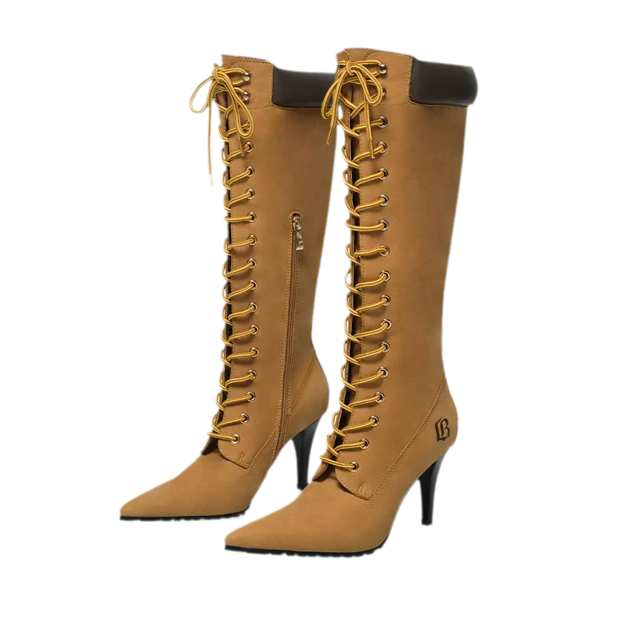 Frosted Pointed-Toe High Boots
