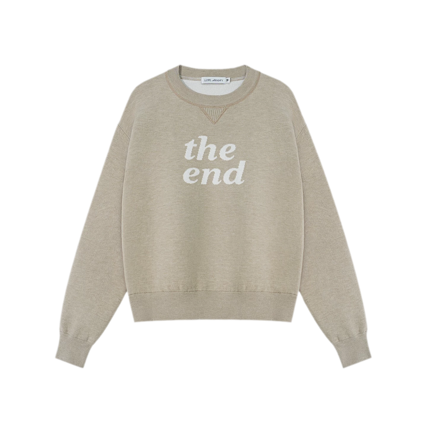 Jacquard Cropped Crewneck Sweater