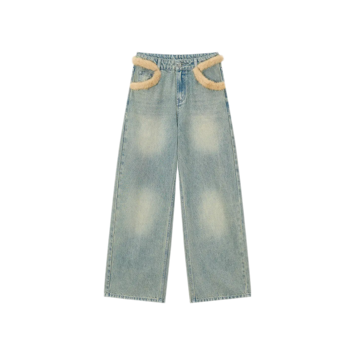 Vintage Washed Wide-Leg Jeans