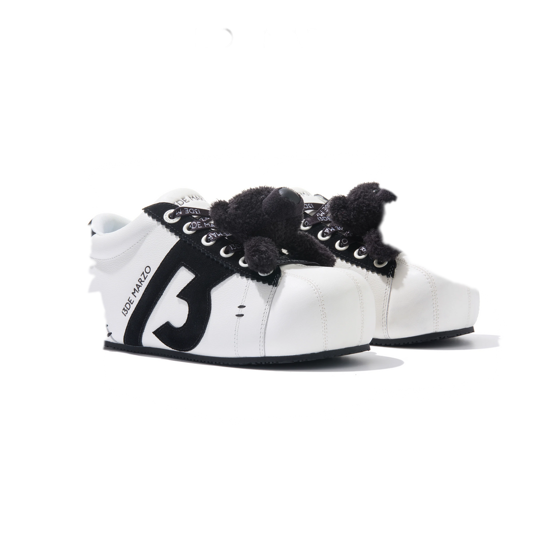 Chunky lage sneakers van suède met beer