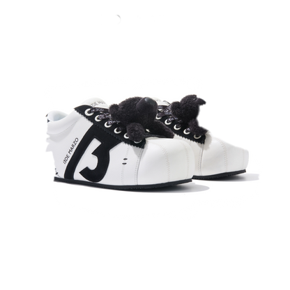 Sneakers basse chunky in suede con orso