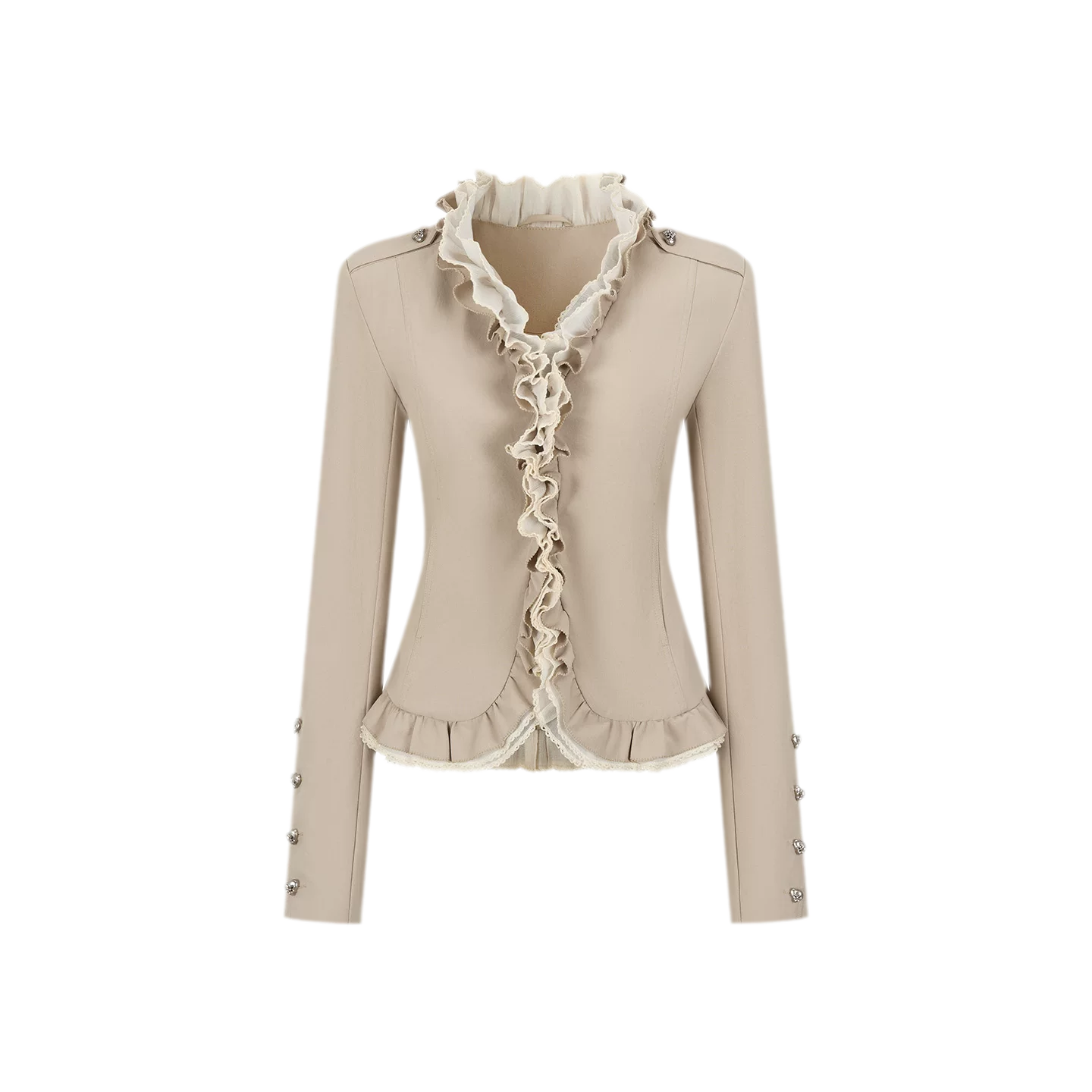 Ruffle Mesh Waist Jacket