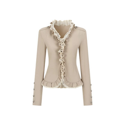 Ruffle Mesh Waist Jacket
