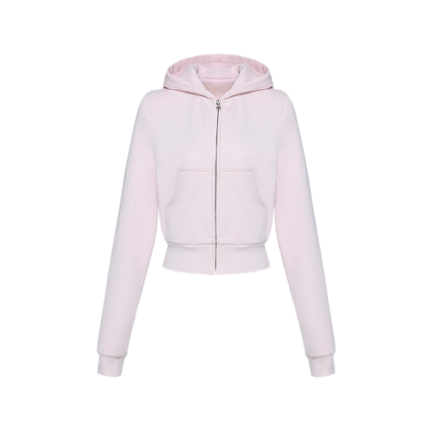 Ribbed Slim-Fit Cropped Hoodie