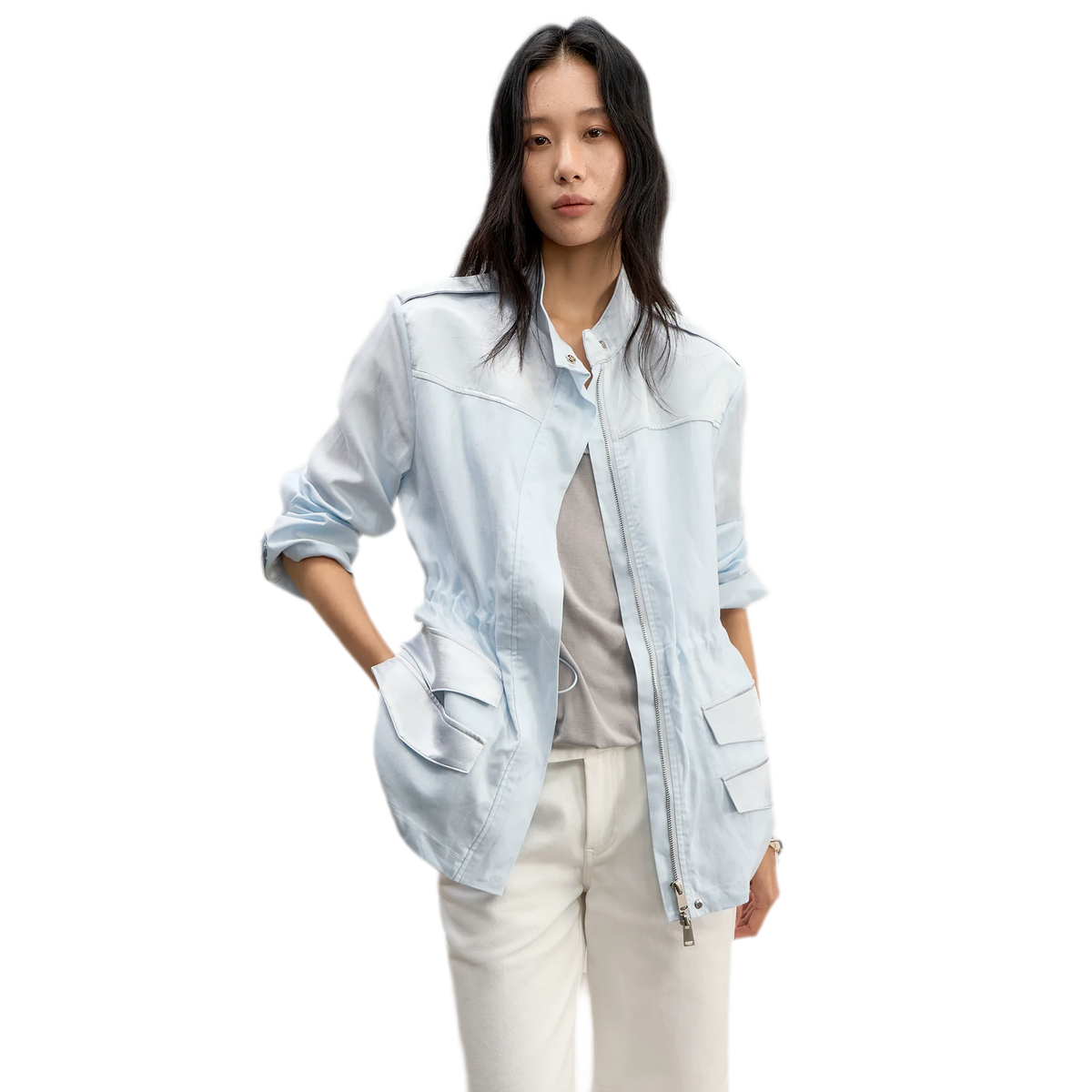 Linen Blend Quilted Hunter Coat