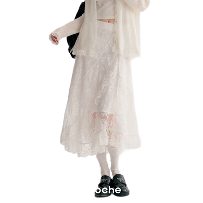 Layered Lace A-Line Skirt
