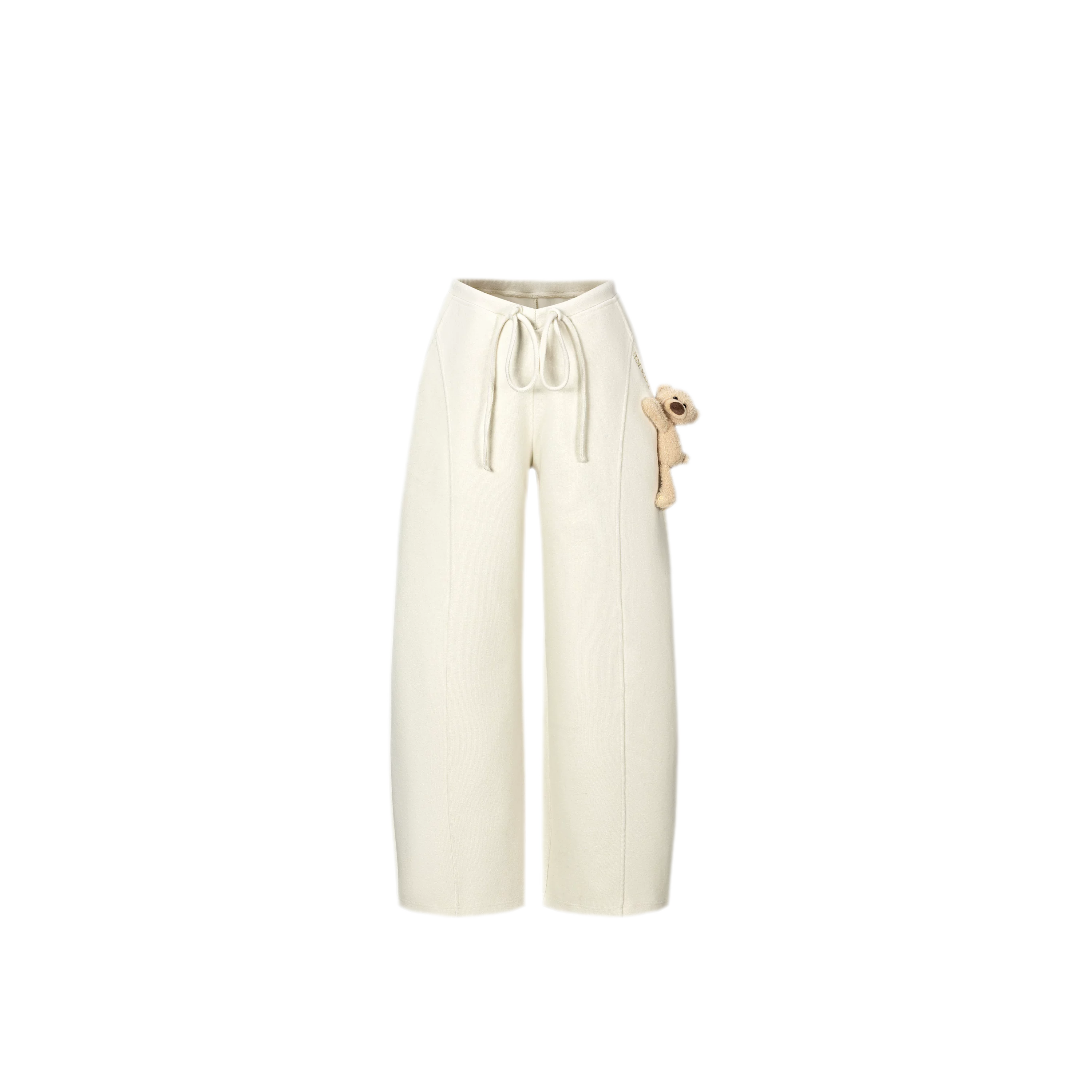 Fleece V-Waist Wide-Leg Pants