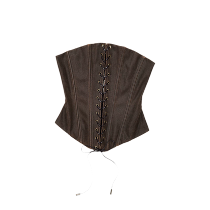 Washed Faux-Leather Corset Belt