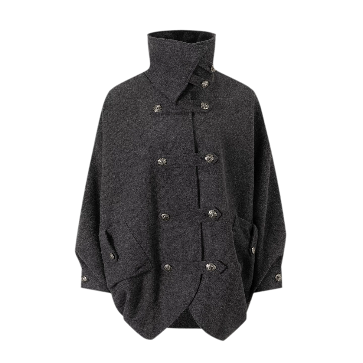 Double-Sided Batwing Wool Coat — Load image 17 in gallery view