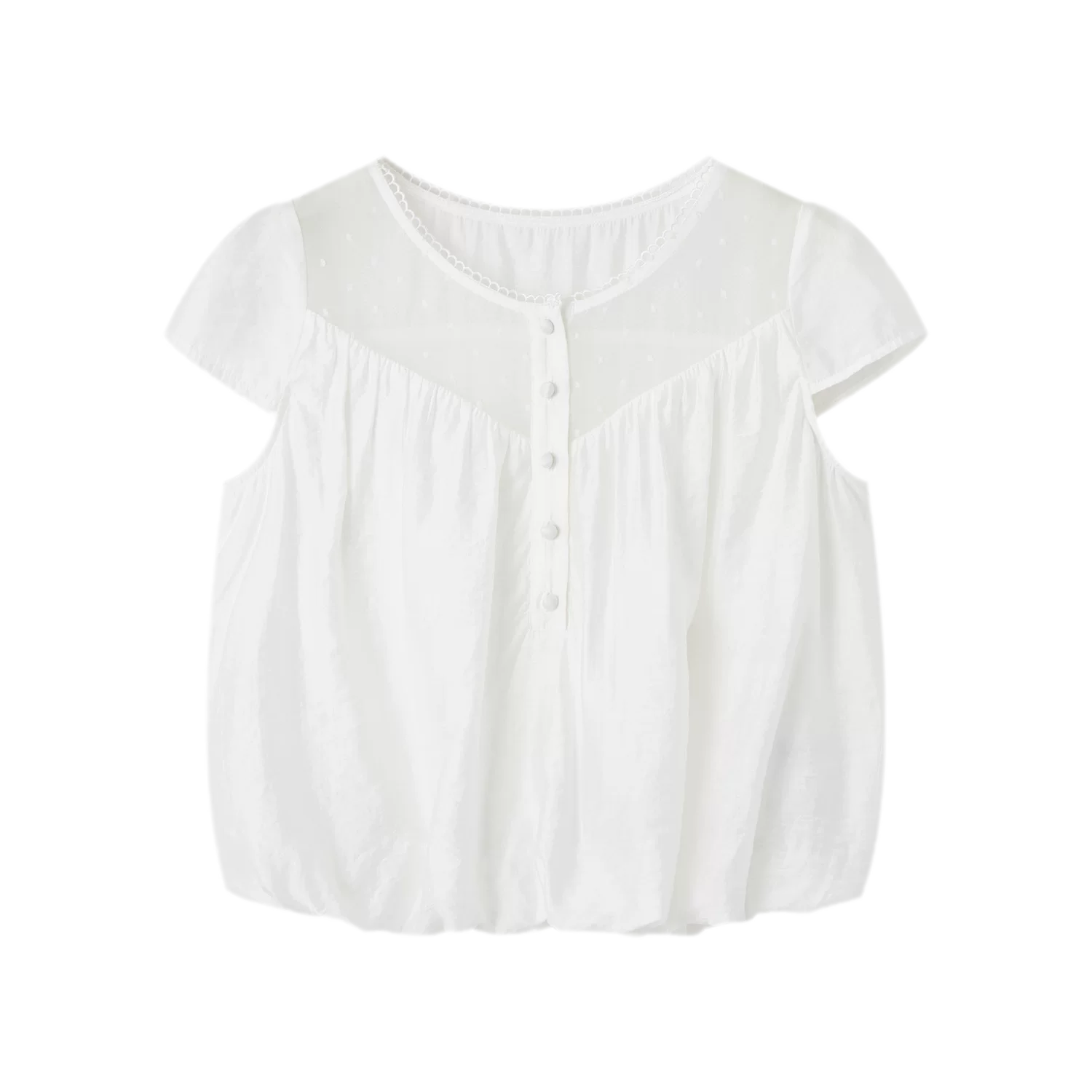 French Puff Short Blouse