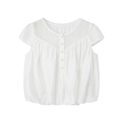 French Puff Short Blouse