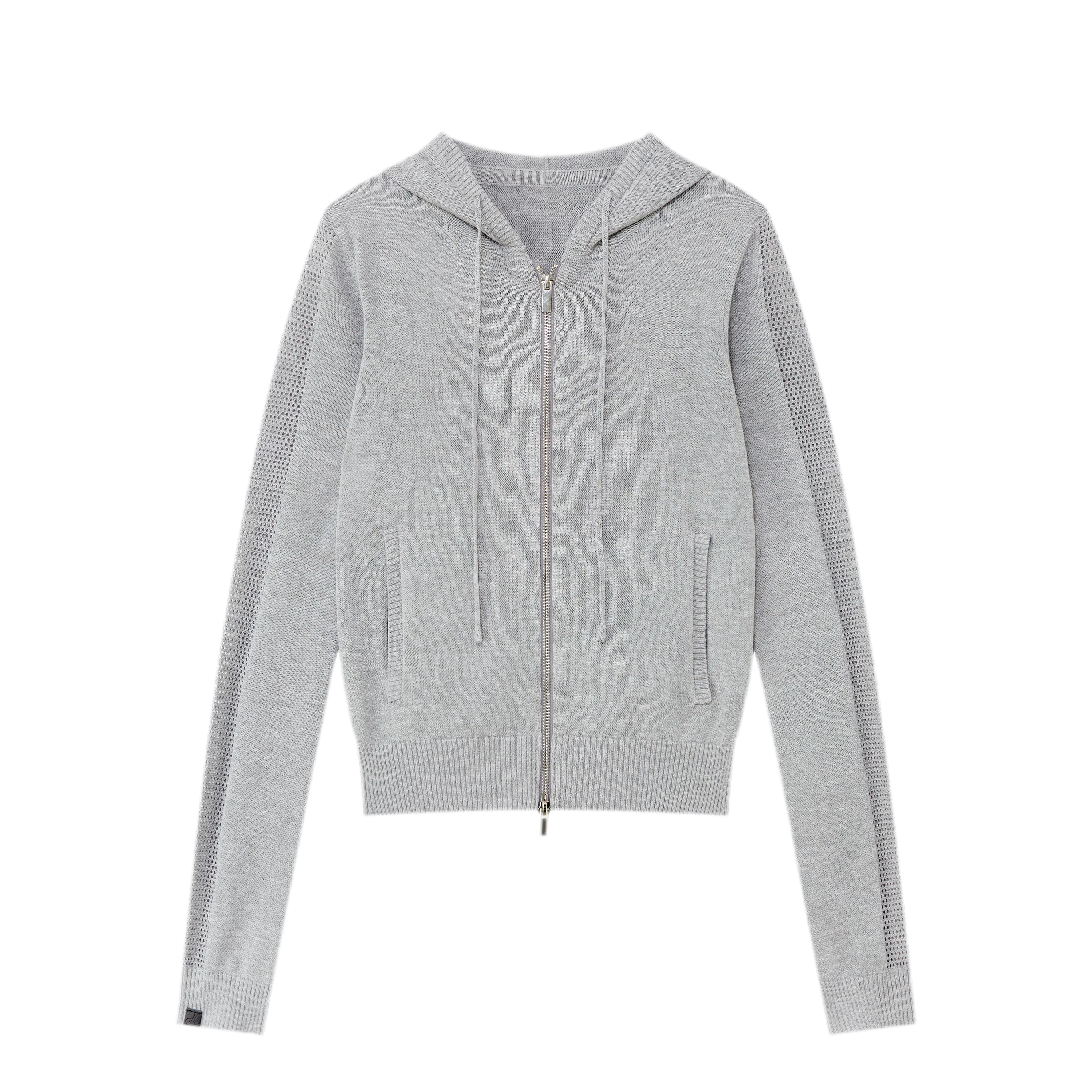 Viscose Honeycomb Hooded Cardigan