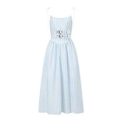 Striped Jacquard A-Line Dress