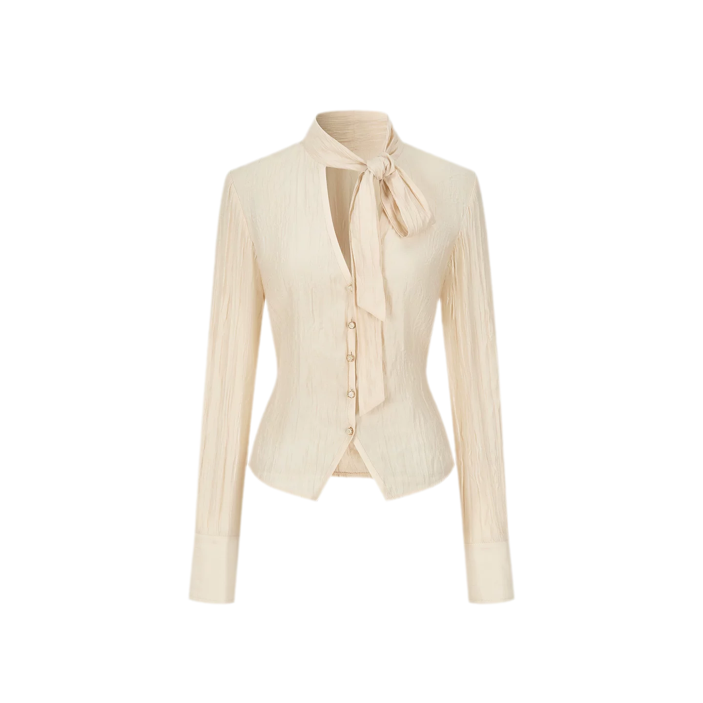 Crinkled Tie Waist Shirt