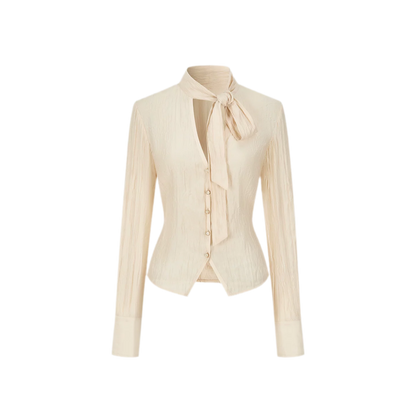 Crinkled Tie Waist Shirt