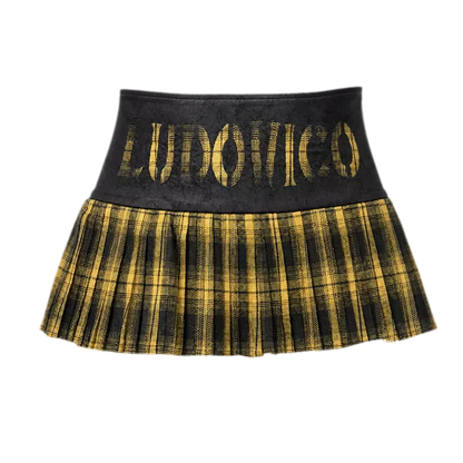 Plaid Pleated Low-Waist Mini Skirt