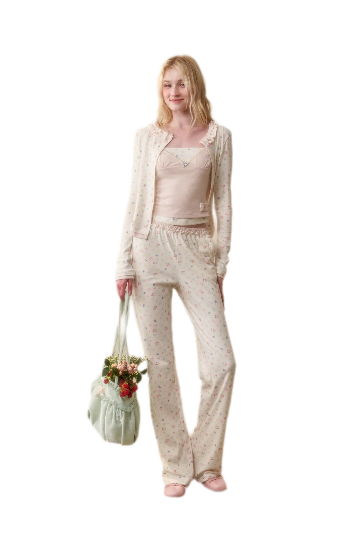 Fruit Print Layered Knit Set