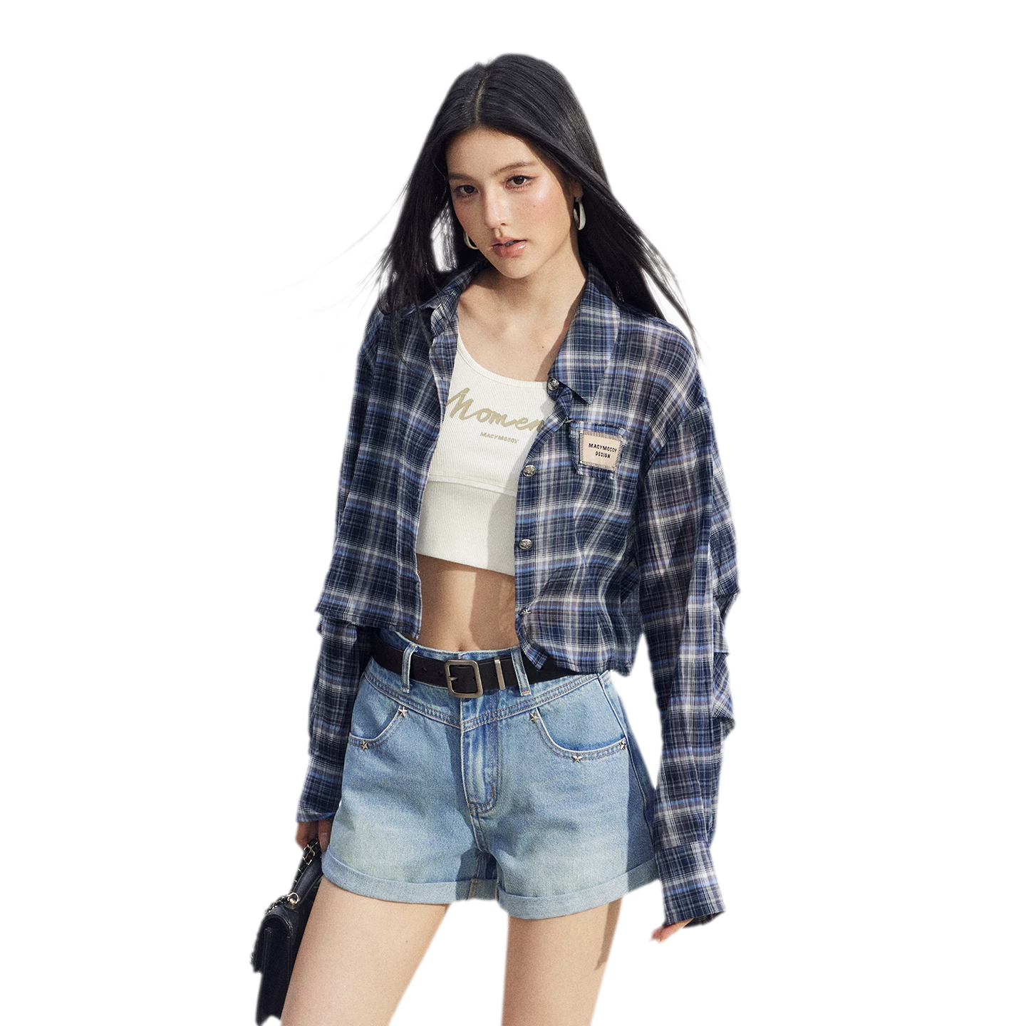 Cropped Plaid Sun Shirt