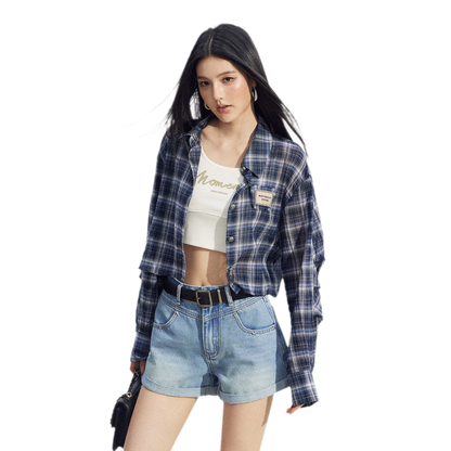 Cropped Plaid Sun Shirt