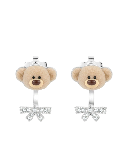 Bow Bear Stud Earrings