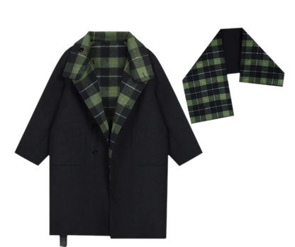 Wool Reversible Wrap Coat