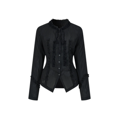 Textured Lace Waist-Shaped Shirt