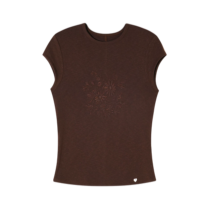 Embroidered Slim Fit Round Neck T-shirt