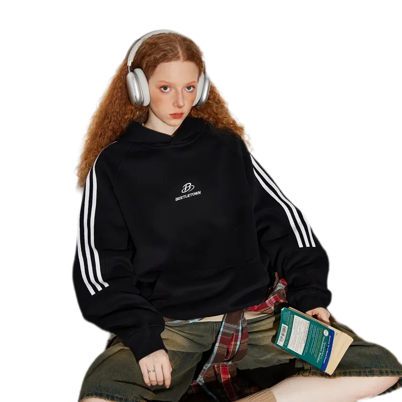 Striped Oversized Pullover Hoodie