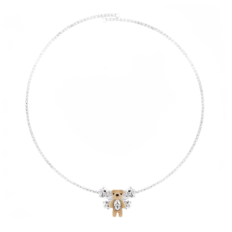Plush Bear Gemstone Necklace