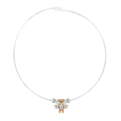 Plush Bear Gemstone Necklace