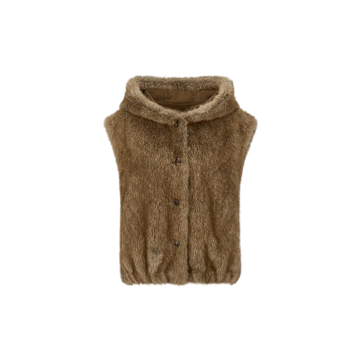 Layered Faux Fur Hooded Vest