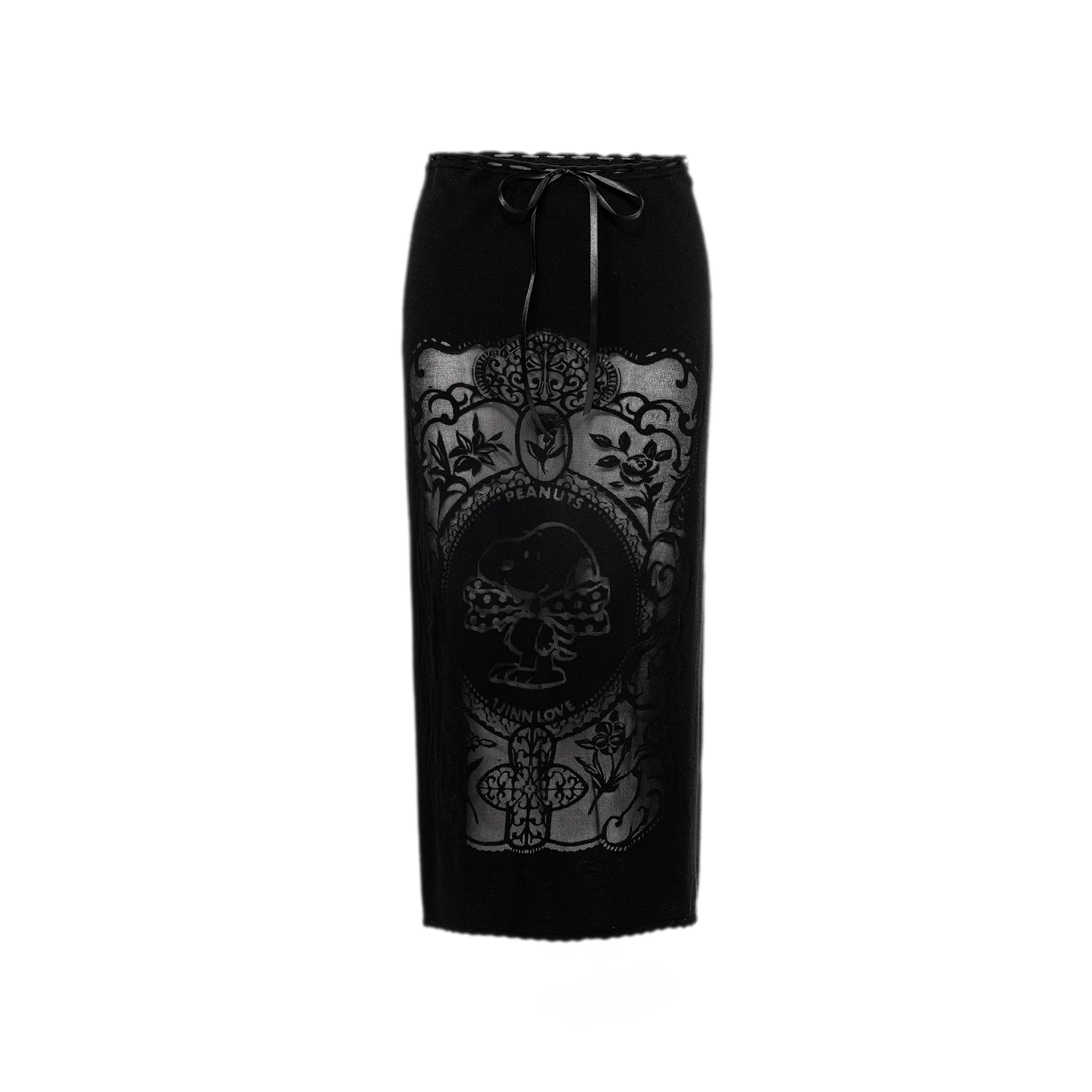 Burnout Graphic Midi Knit Skirt