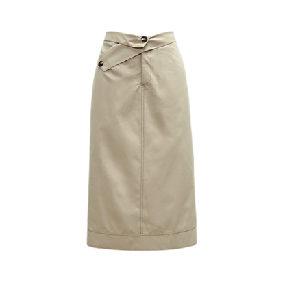 Structured High-Waisted Midi Skirt