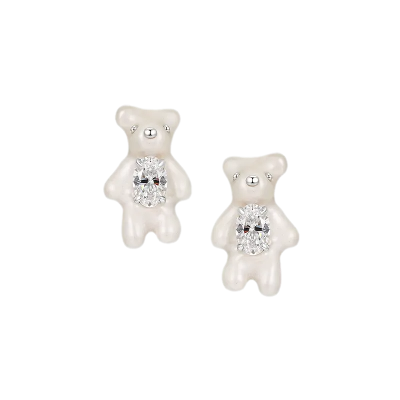 Pearl Bear Statement Earrings