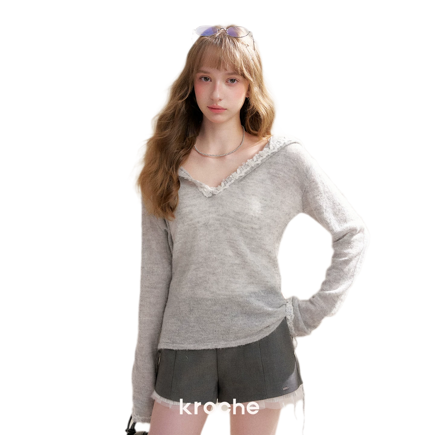 Lace Hood Knit Hoodie