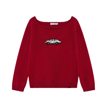 Wool Blend Jacquard Knit Sweater