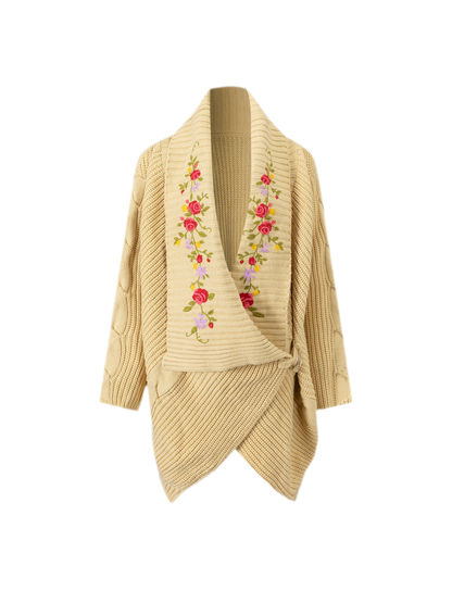 Bộ cardigan dệt kim thêu