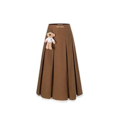 Pleated Suit Midi Skirt