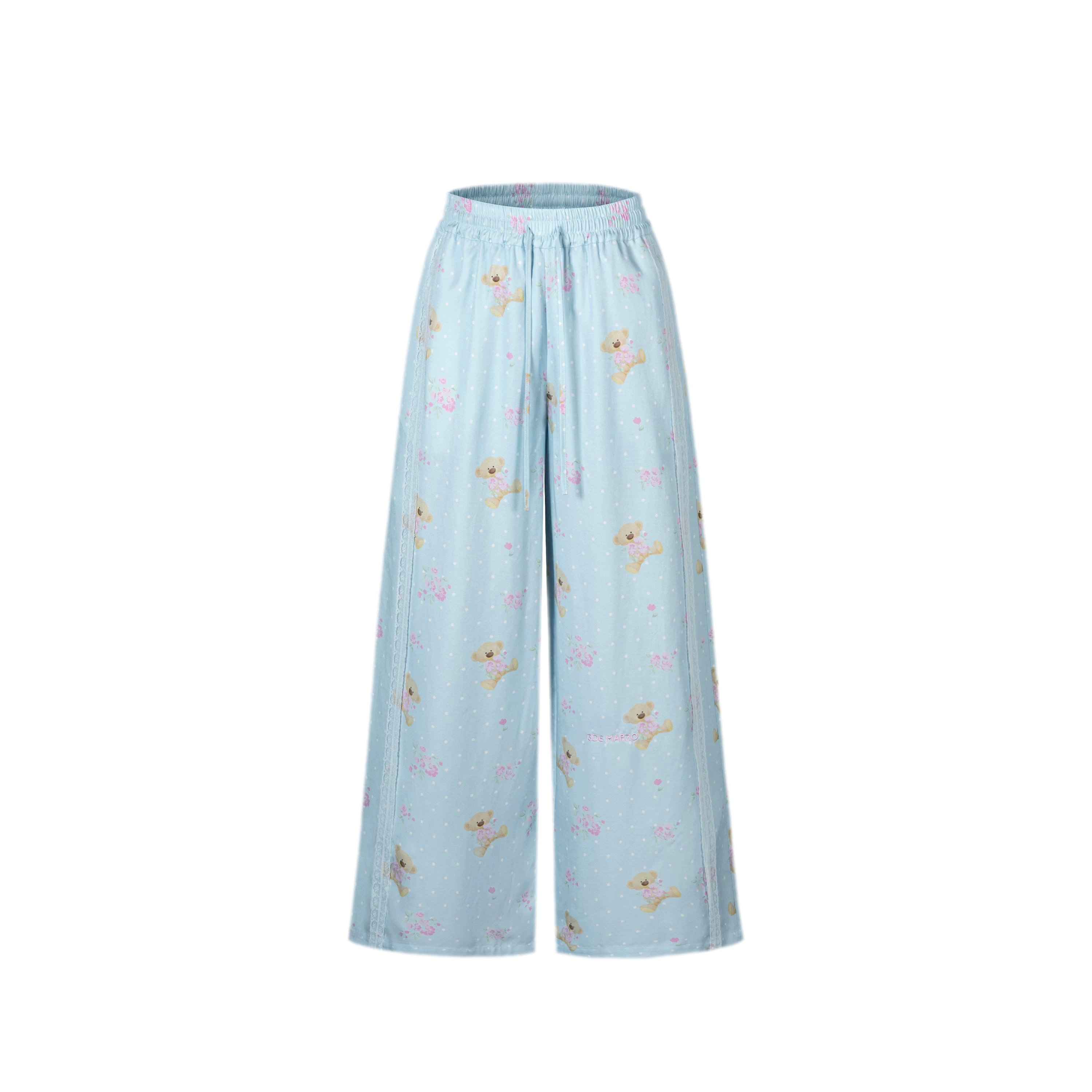 Floral Print Wide-Leg Trousers