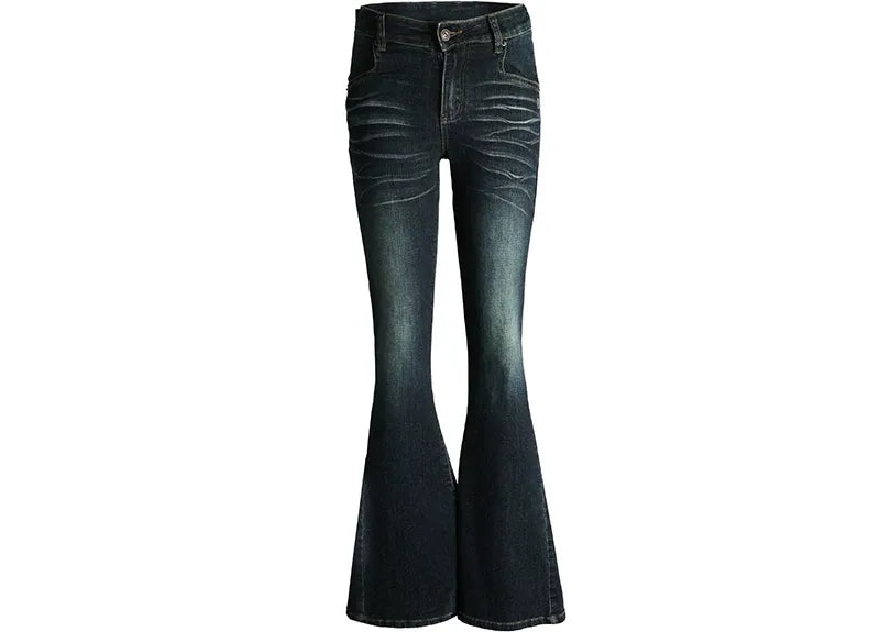 Washed Flare Denim Pants