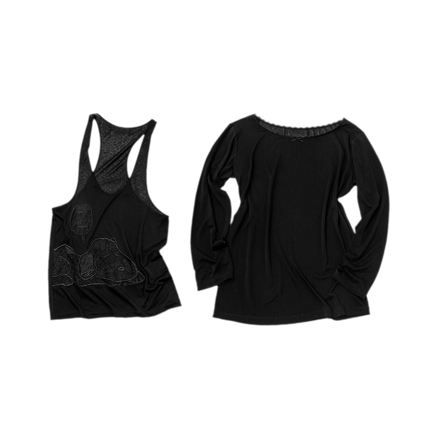 Lace Appliqué Layered Long-Sleeve T-Shirt