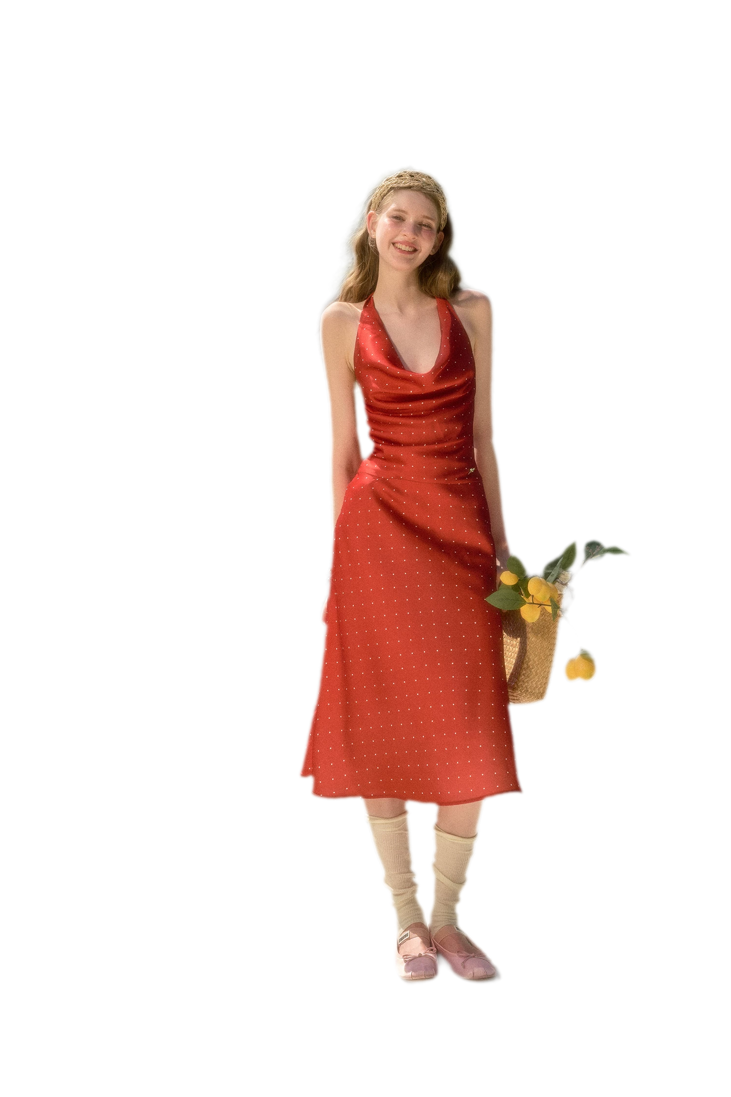 Satin Polka Dot Dress