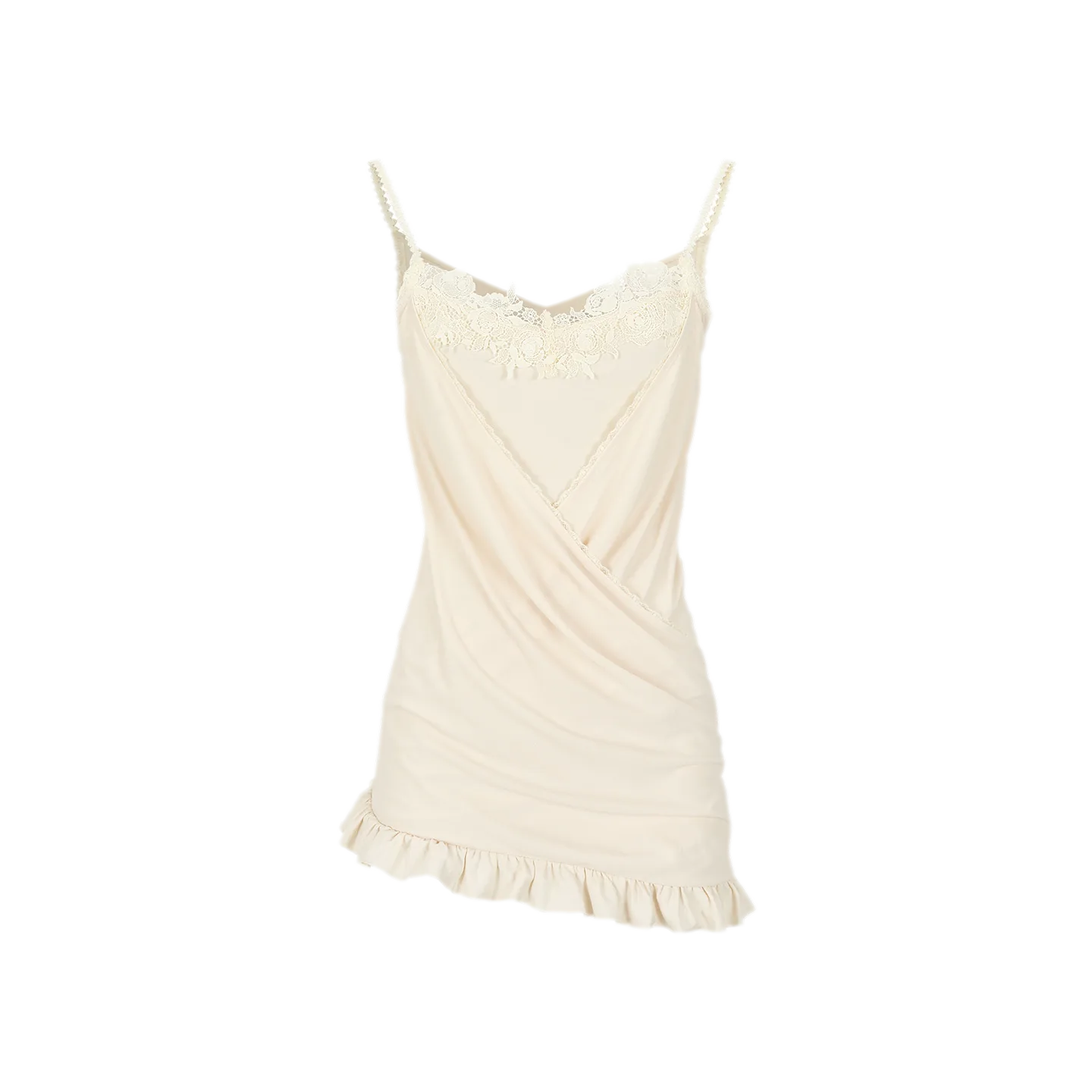 Lace Ruched Camisole Dress